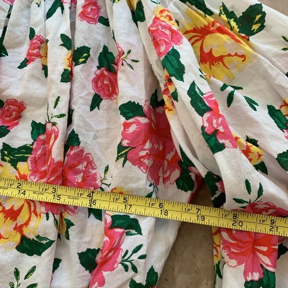 Olivaceous Romantic Floral Balloon‎ Sleeve Crop Blouse Top off the shoulders M - Picture 8 of 9